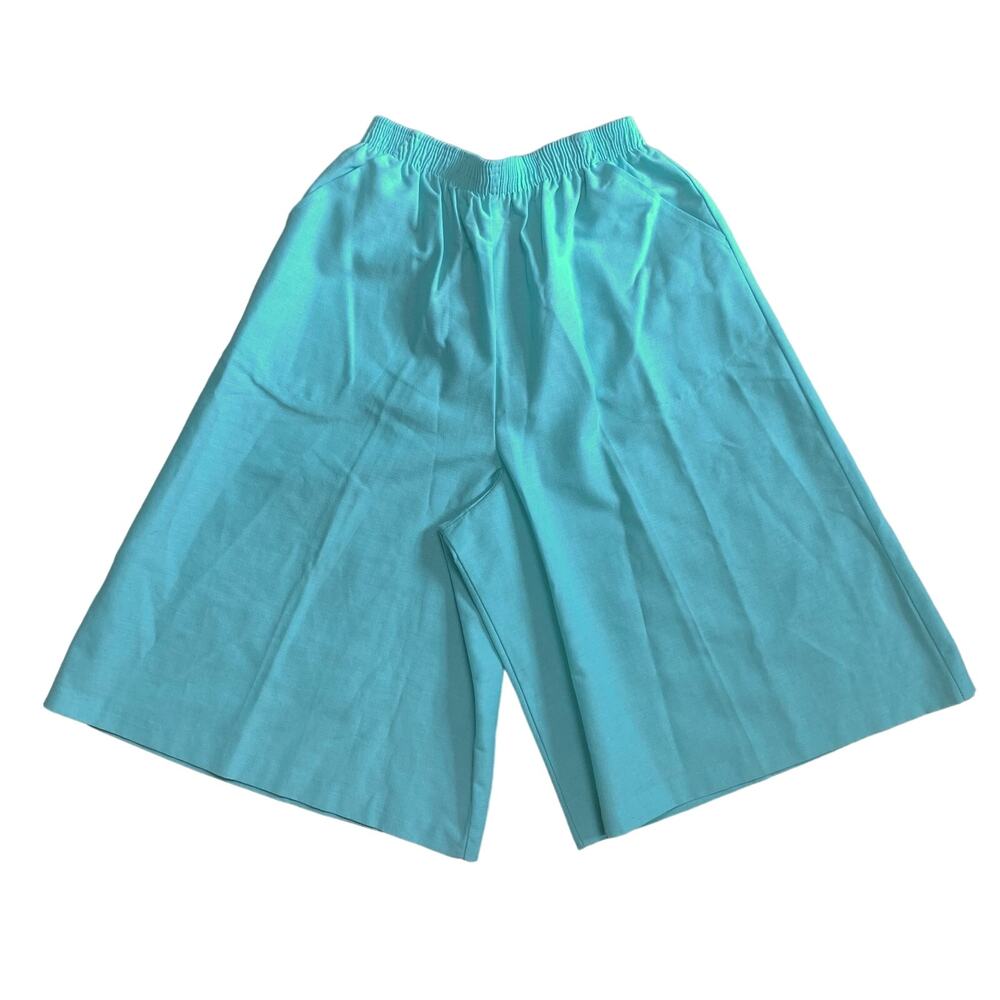 Act III Mint Green Teal high waist long wide leg‎ shorts split skirt Size 12